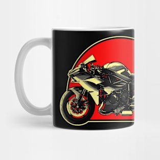 2015 Kawasaki Ninja H2 Retro Red Circle Motorcycle Mug